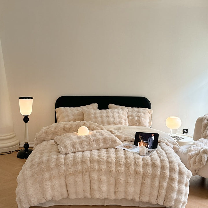 Milk fiber fleece duvet cover set, extra warm
