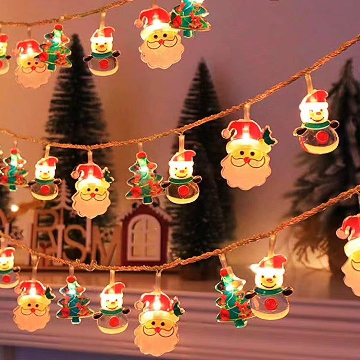 LED Christmas string lights with various motifs