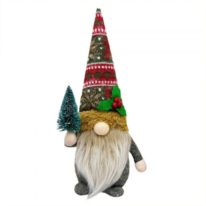 Decorative gnome figure with knitted hat