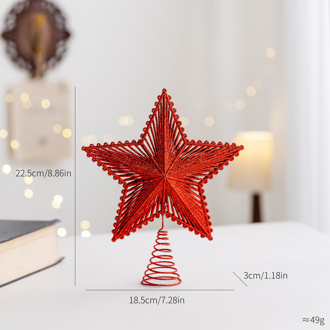 Christmas tree top star, plastic with glitter