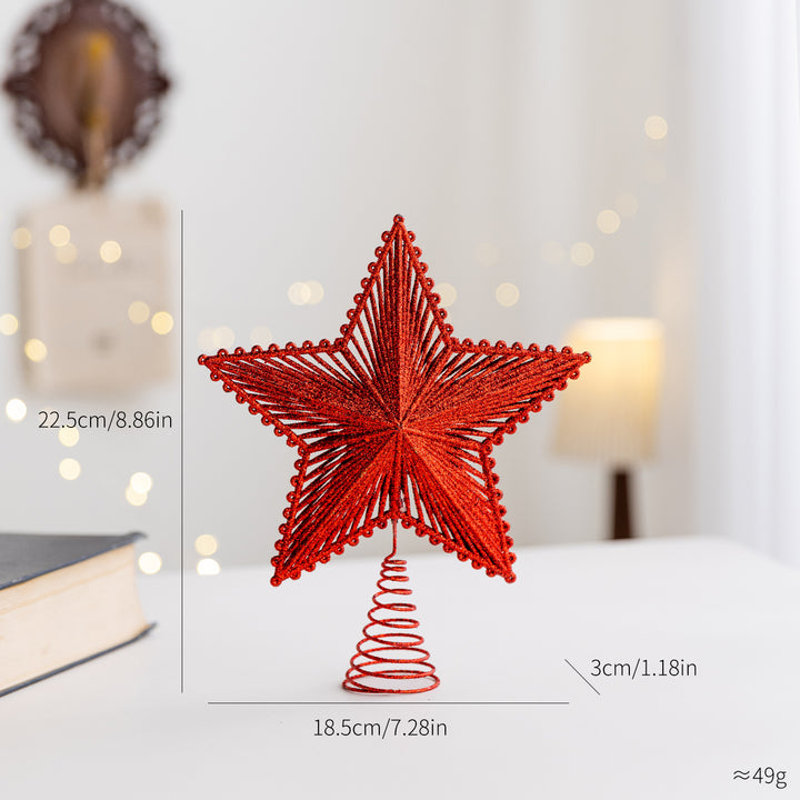 Christmas tree top star, plastic with glitter