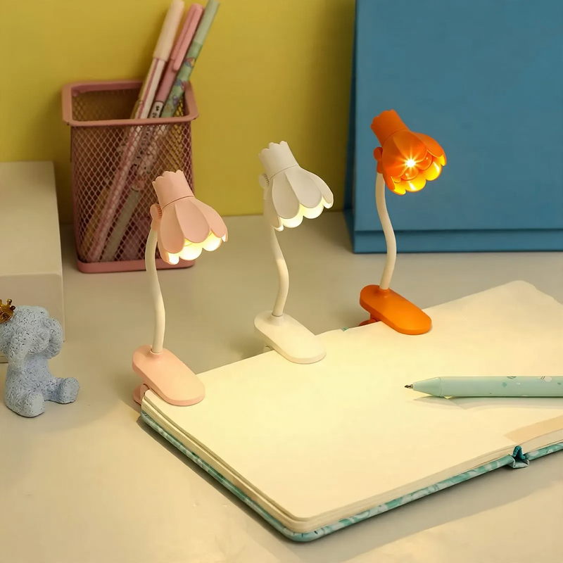 Mini clamp lamp for bedside table and student dormitory