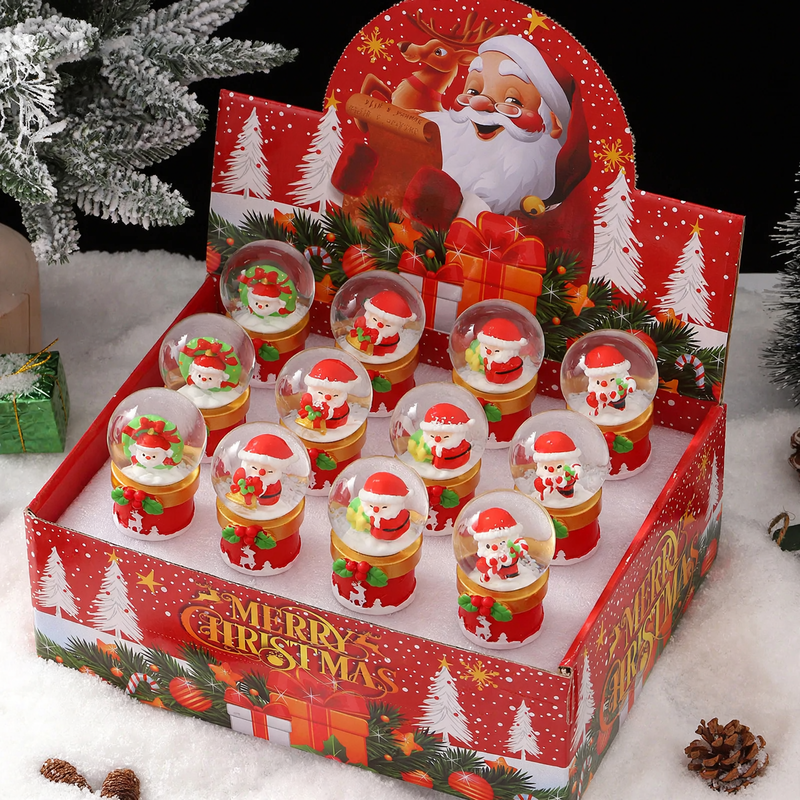 Christmas snow globe with light and snow effect