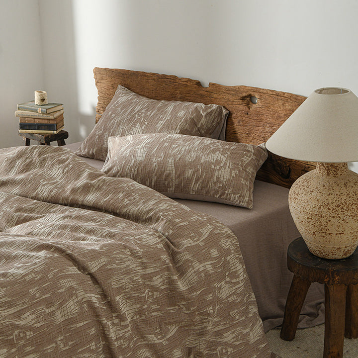 Bedding set made of long-staple cotton, checkered