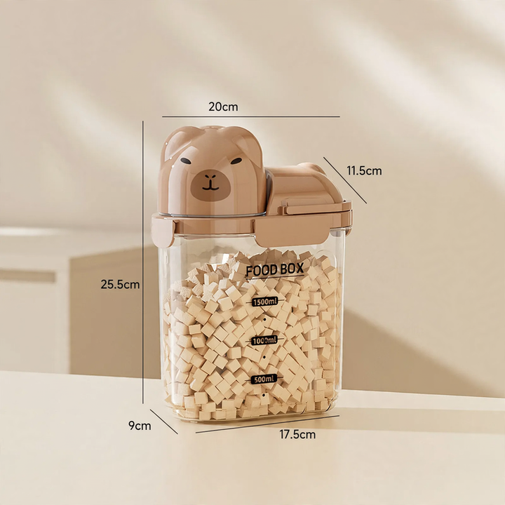 Storage container for pet food and food, 1–2 L