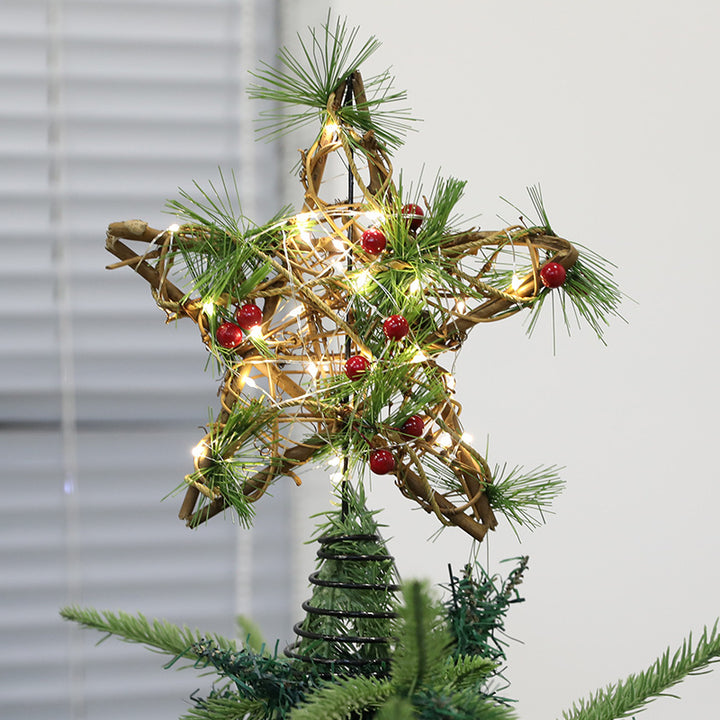 Christmas tree top star made of rattan