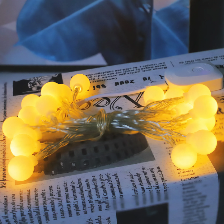 LED string lights with remote control, rechargeable
