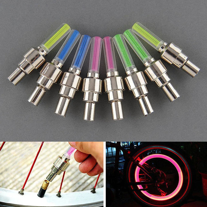2 Pcs Car Wheel LED Light, Motorcycle Bike Tire Valve Cap Stornfield