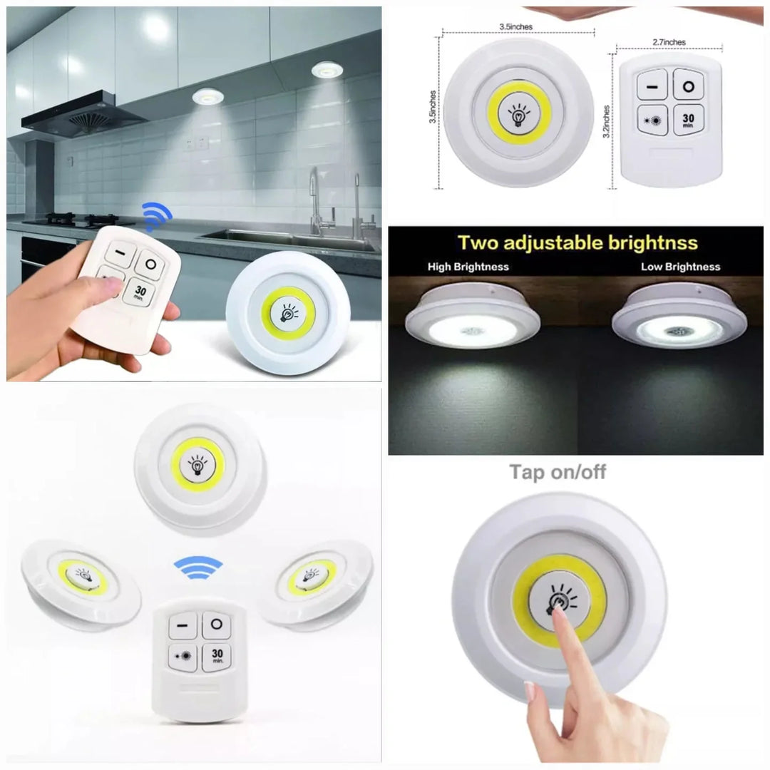 3 Pcs Wireless LED Lights Closet Lights with Remote Control Stornfield