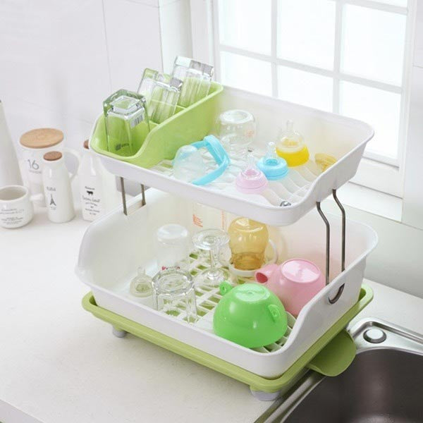 2-Tier Dish Drying Storage Drain Rack Stornfield