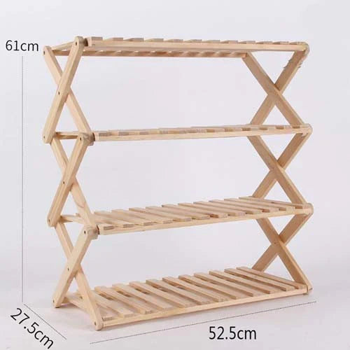 Wooden 4-Layer Folding Shoe Rack Stornfield