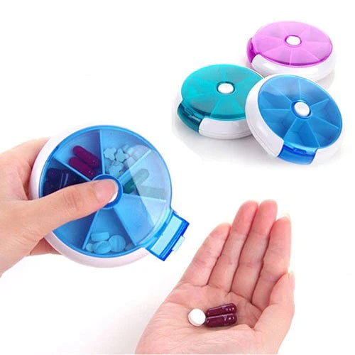 Plastic Pill Storage Organizer - Pills Round Case Box For Traveling Stornfield