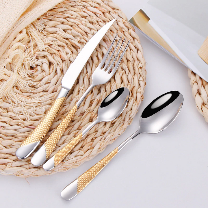Ferran Textured Stainless Steel Cutlery Set | Stornfield