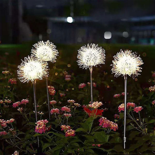 Stornfield | 2-Pack : lumières de jardin à dandelion solaires extérieures