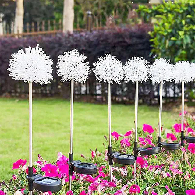 Stornfield | 2-Pack : lumières de jardin à dandelion solaires extérieures