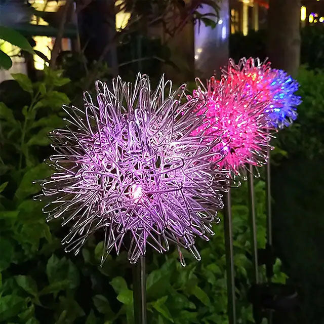 Stornfield | 2-Pack : lumières de jardin à dandelion solaires extérieures