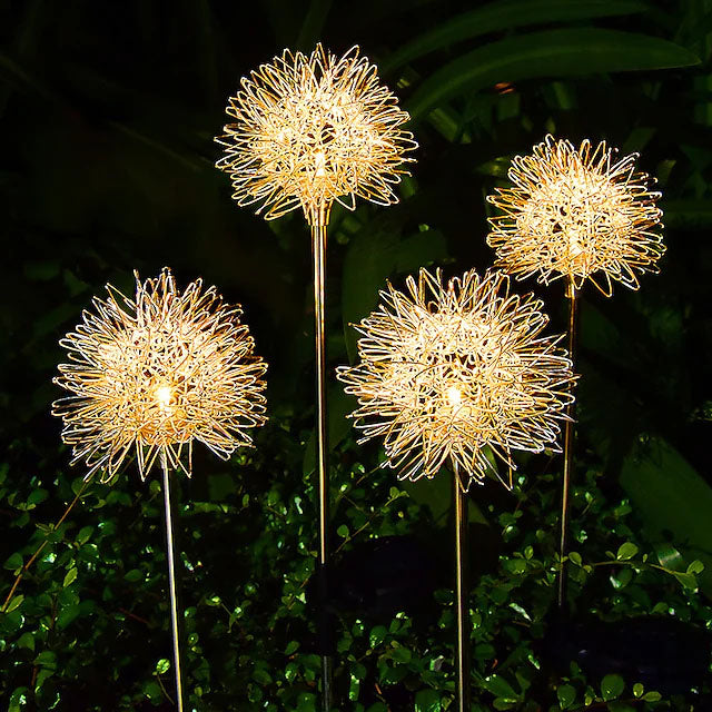 Stornfield | 2-Pack : lumières de jardin à dandelion solaires extérieures