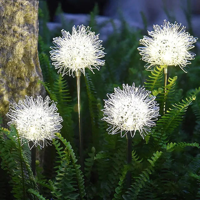 Stornfield | 2-Pack : lumières de jardin à dandelion solaires extérieures