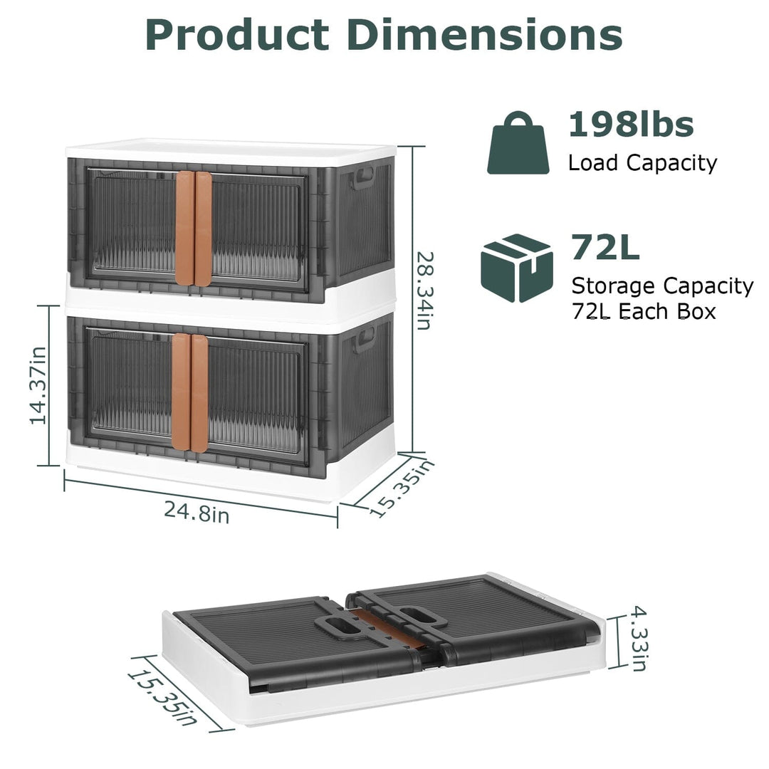 Stornfield | 2 Pieces: Stackable and Collapsible Storage Containers with Lids
