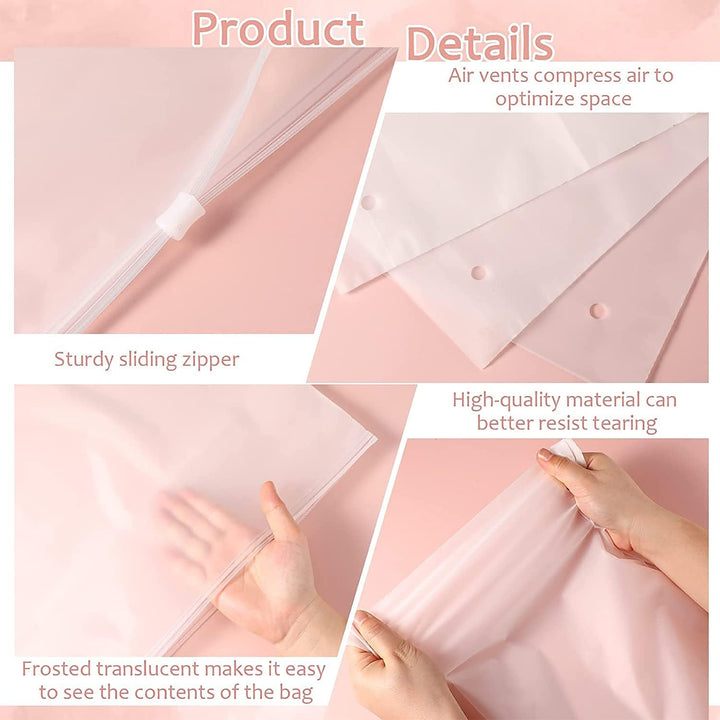 Multi-Purpose Frosted Zip Storage Bags – 20-Pack Plastic Garment Sleeves (Buy 2 Sets, Take 1 FREE) | Stornfield
