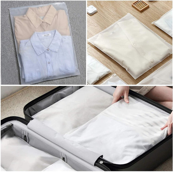 Multi-Purpose Frosted Zip Storage Bags – 20-Pack Plastic Garment Sleeves (Buy 2 Sets, Take 1 FREE) | Stornfield
