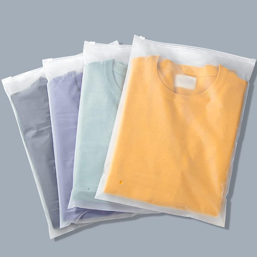 Multi-Purpose Frosted Zip Storage Bags – 20-Pack Plastic Garment Sleeves (Buy 2 Sets, Take 1 FREE) | Stornfield