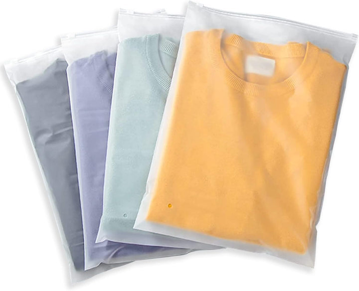 Multi-Purpose Frosted Zip Storage Bags – 20-Pack Plastic Garment Sleeves (Buy 2 Sets, Take 1 FREE) | Stornfield