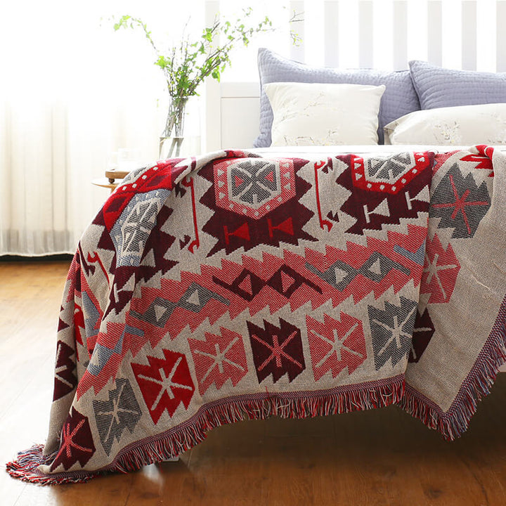 Bohemian knitted throws for sofa decor | Stornfield