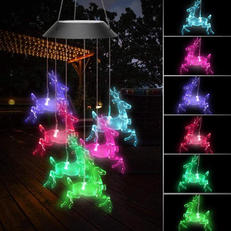 LED Solar Butterfly Wind Chime Garden Hanging Light Stornfield