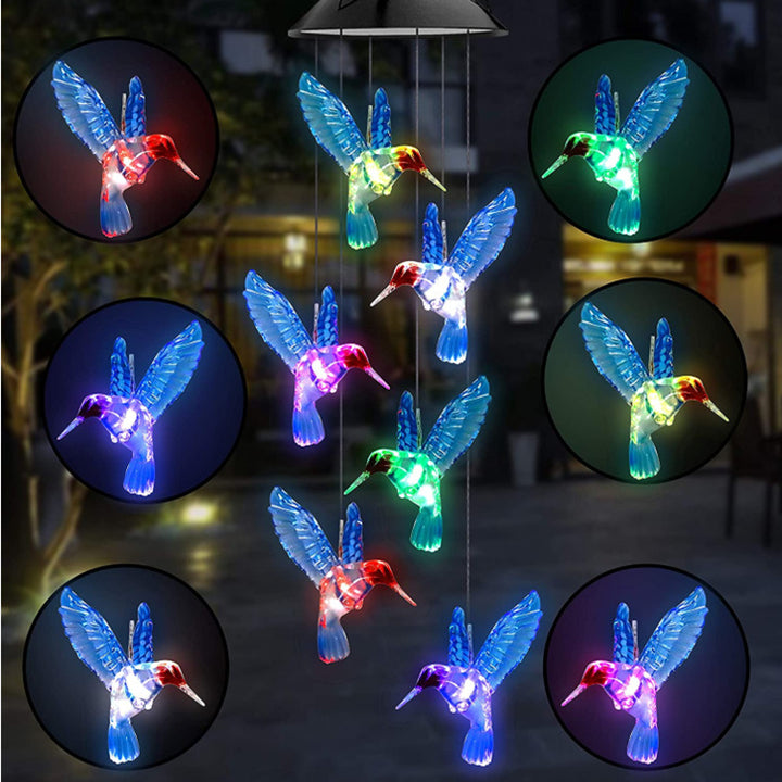 LED Solar Butterfly Wind Chime Garden Hanging Light Stornfield