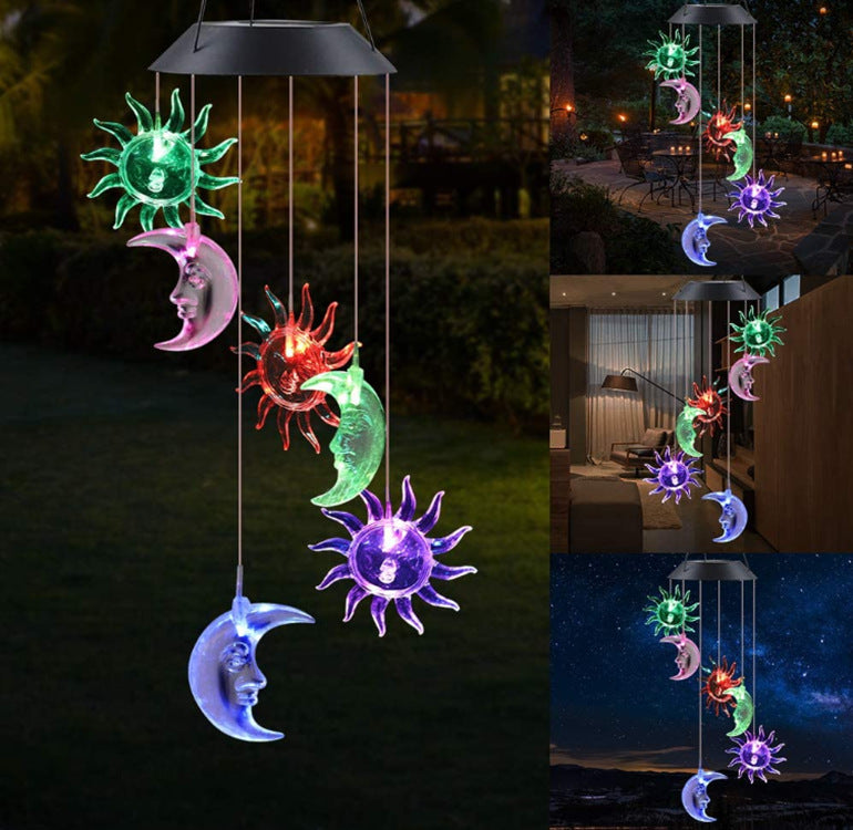 LED Solar Butterfly Wind Chime Garden Hanging Light Stornfield