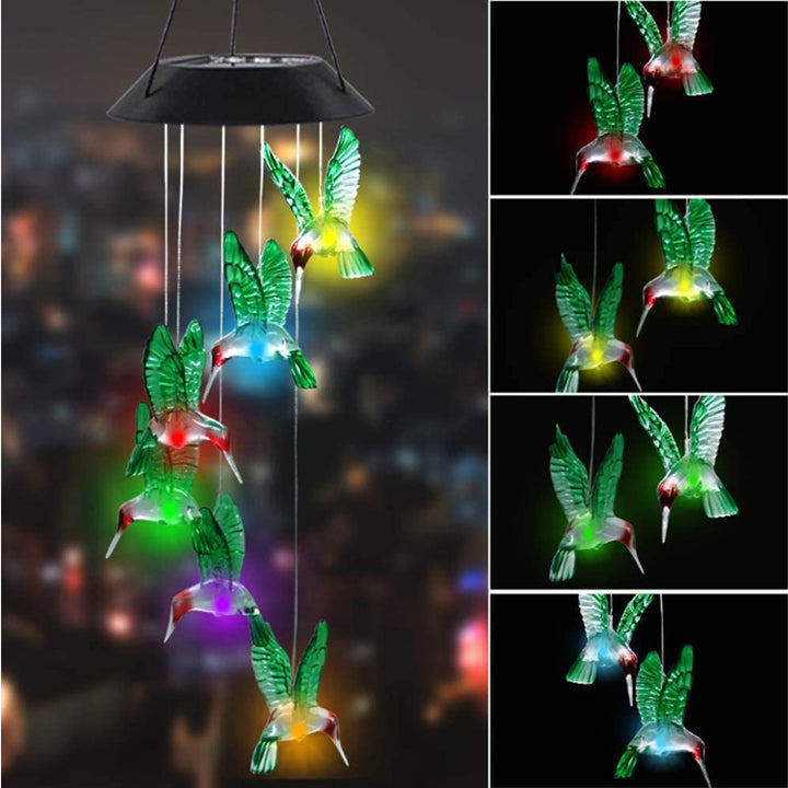 LED Solar Butterfly Wind Chime Garden Hanging Light Stornfield