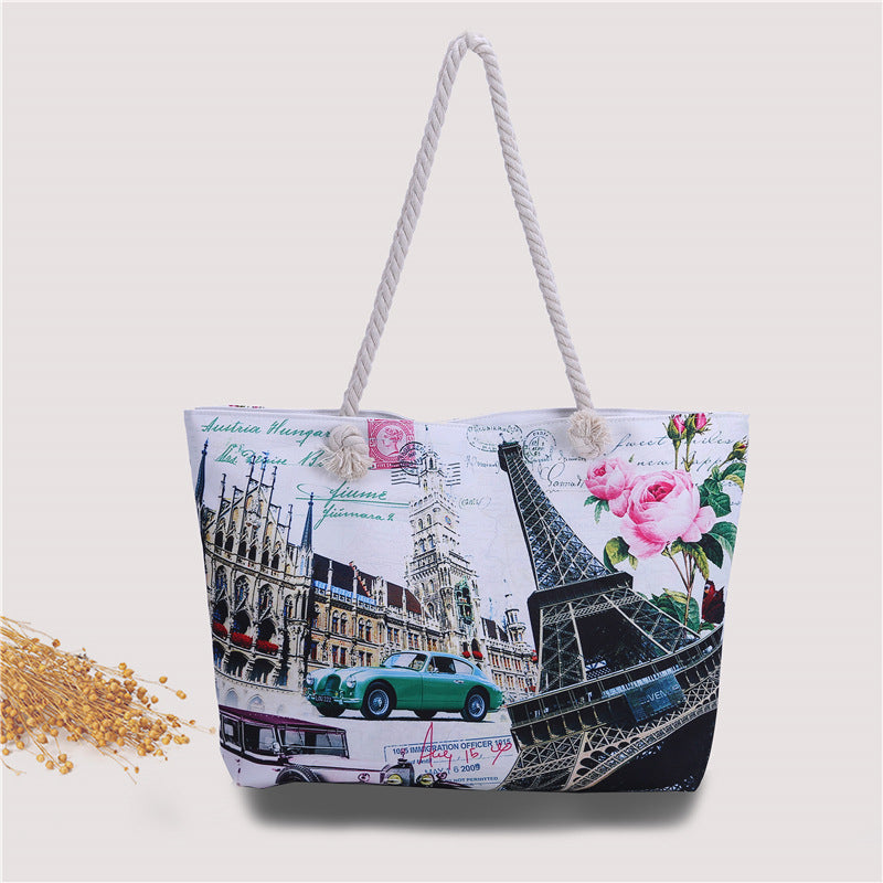 Beach bag in urban postcard design Stornfield