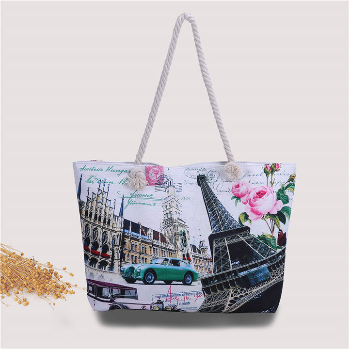 Beach bag in urban postcard design Stornfield