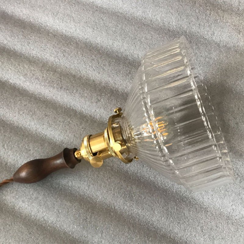 Rustic Pendant Lamp with Rippled Glass - Industrial Design | Stornfield