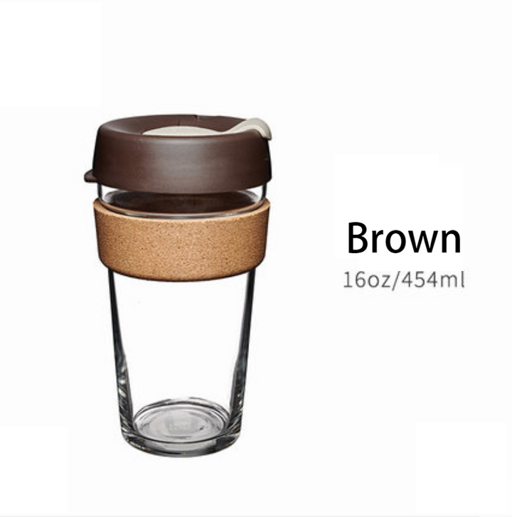 Stornfield | Reusable & Portable Glass Coffee Cup With Lid & Sleeve, For Home, Travel & More