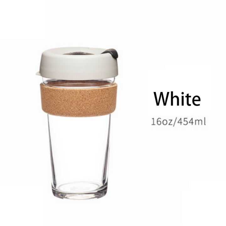 Stornfield | Reusable & Portable Glass Coffee Cup With Lid & Sleeve, For Home, Travel & More