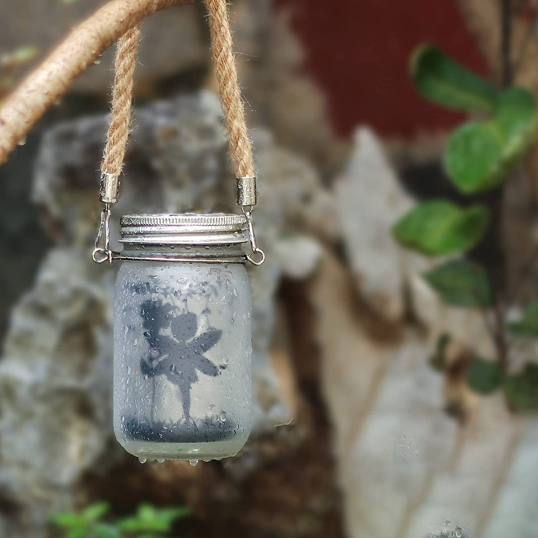 Solar Creative Fairy Frosted Glass Jar LED Outdoor Light | Stornfield