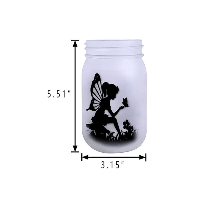 Solar Creative Fairy Frosted Glass Jar LED Outdoor Light | Stornfield