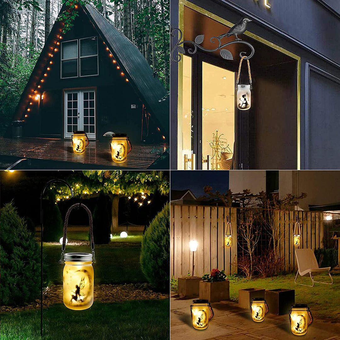 Solar Creative Fairy Frosted Glass Jar LED Outdoor Light | Stornfield