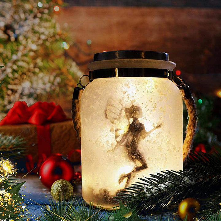 Solar Creative Fairy Frosted Glass Jar LED Outdoor Light | Stornfield