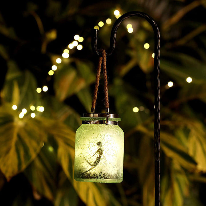 Solar Creative Fairy Frosted Glass Jar LED Outdoor Light | Stornfield