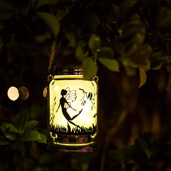 Solar Creative Fairy Frosted Glass Jar LED Outdoor Light | Stornfield