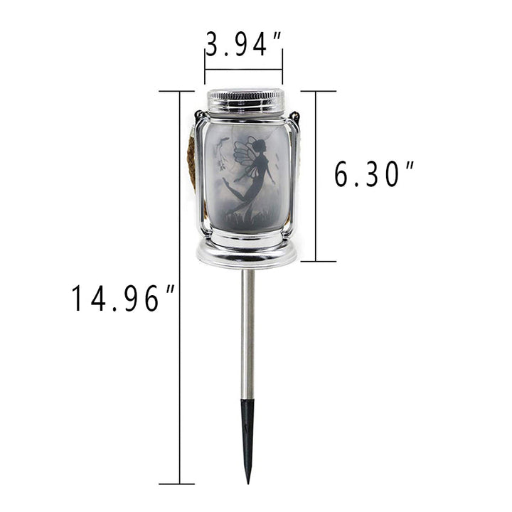 Solar Creative Fairy Frosted Glass Jar LED Outdoor Light | Stornfield