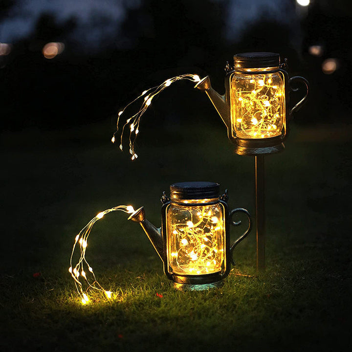 Solar Creative Fairy Frosted Glass Jar LED Outdoor Light | Stornfield