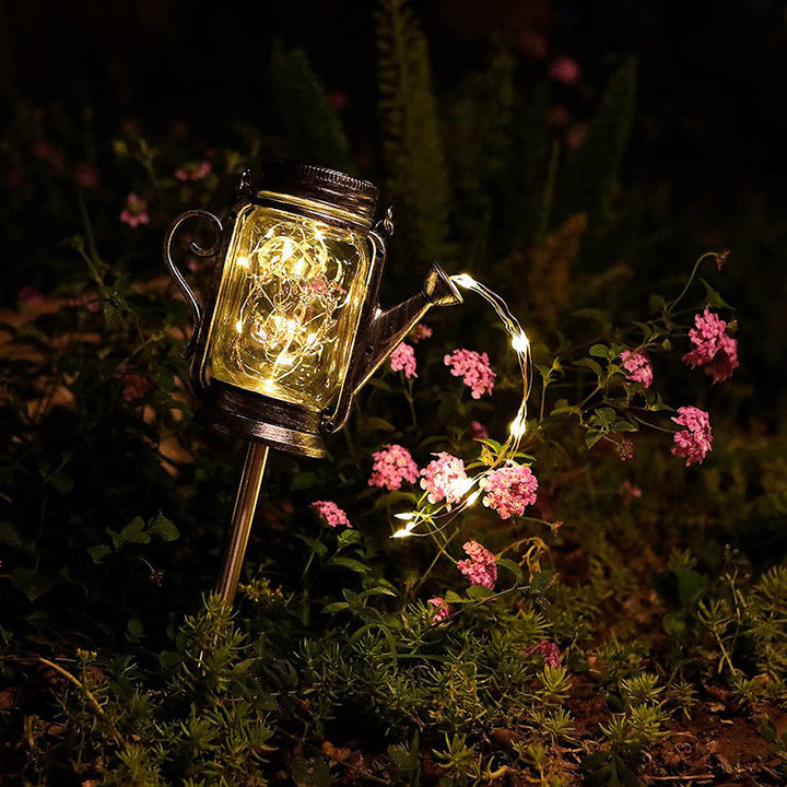 Solar Creative Fairy Frosted Glass Jar LED Outdoor Light | Stornfield