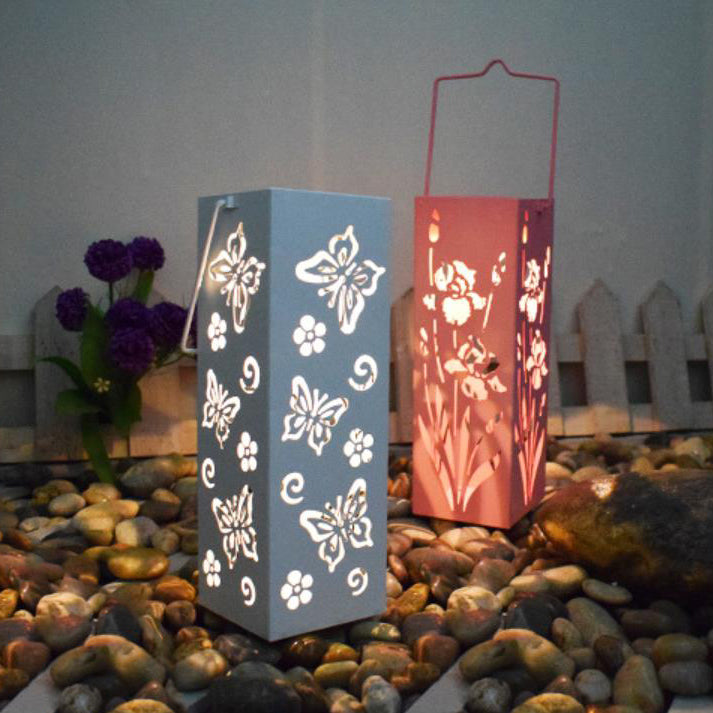 Stornfield | Rose Solar Butterfly Pattern Hollow Column Waterproof LED Outdoor Decorative Lamp