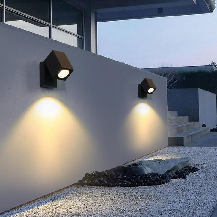 Modern Outdoor Waterproof Square Spotlight Adjustable Angle LED Garden Wall Sconce Lamp | Stornfield
