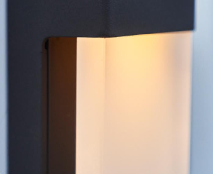 Solar Square Frosted Glass Waterproof Outdoor LED Wall Sconce Lamp | Stornfield