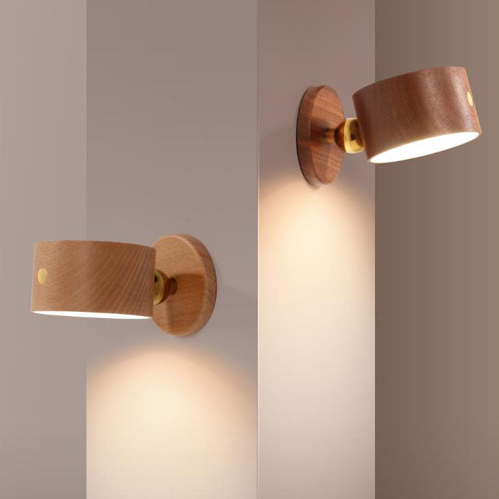 Stornfield | Simple Wooden USB Rechargeable Magnetic Touch LED Wall Sconce Night Light